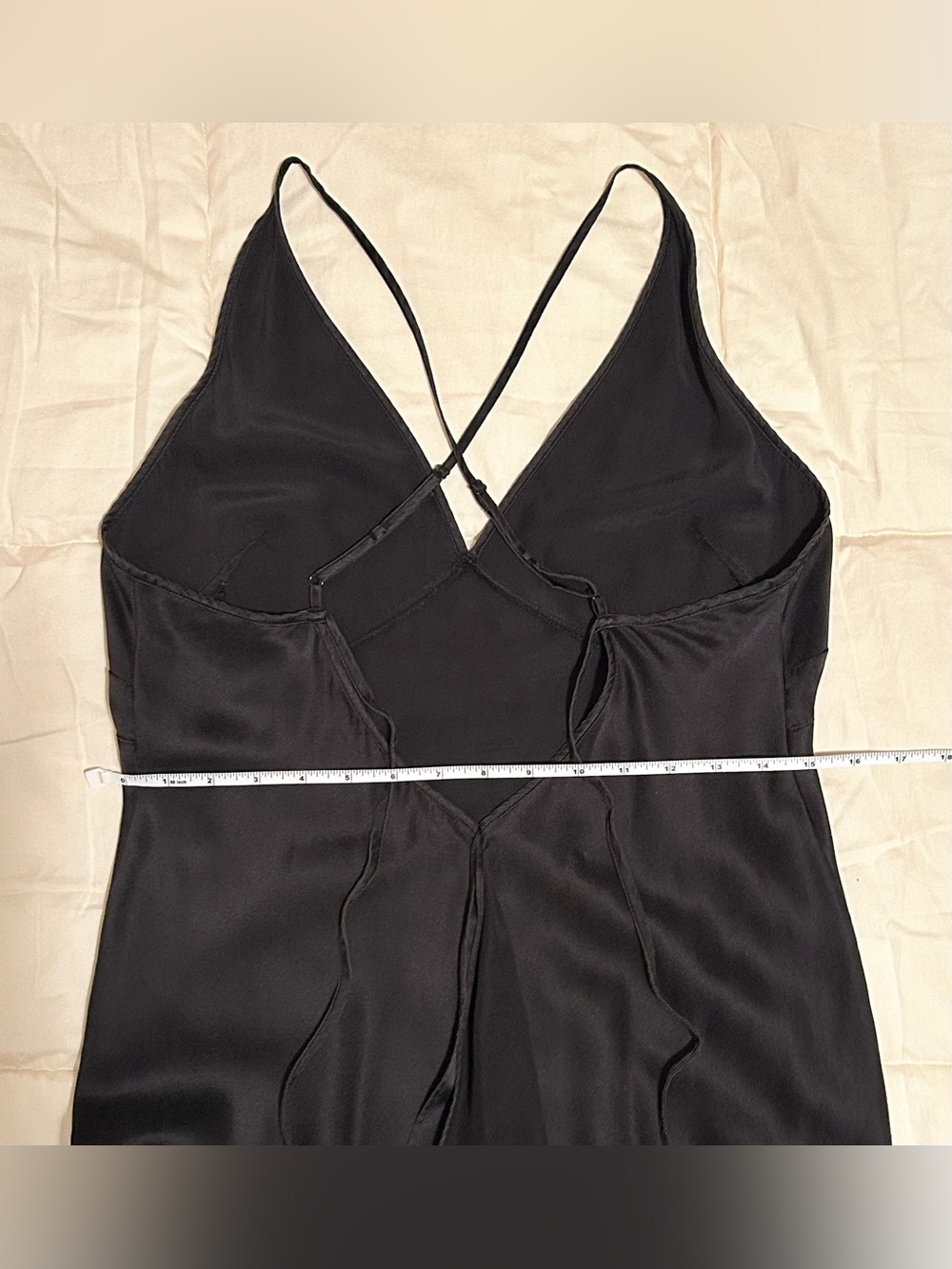 Victoria Secret silk maxi slip dress beaded drape back vintage medium - Picture 12 of 15